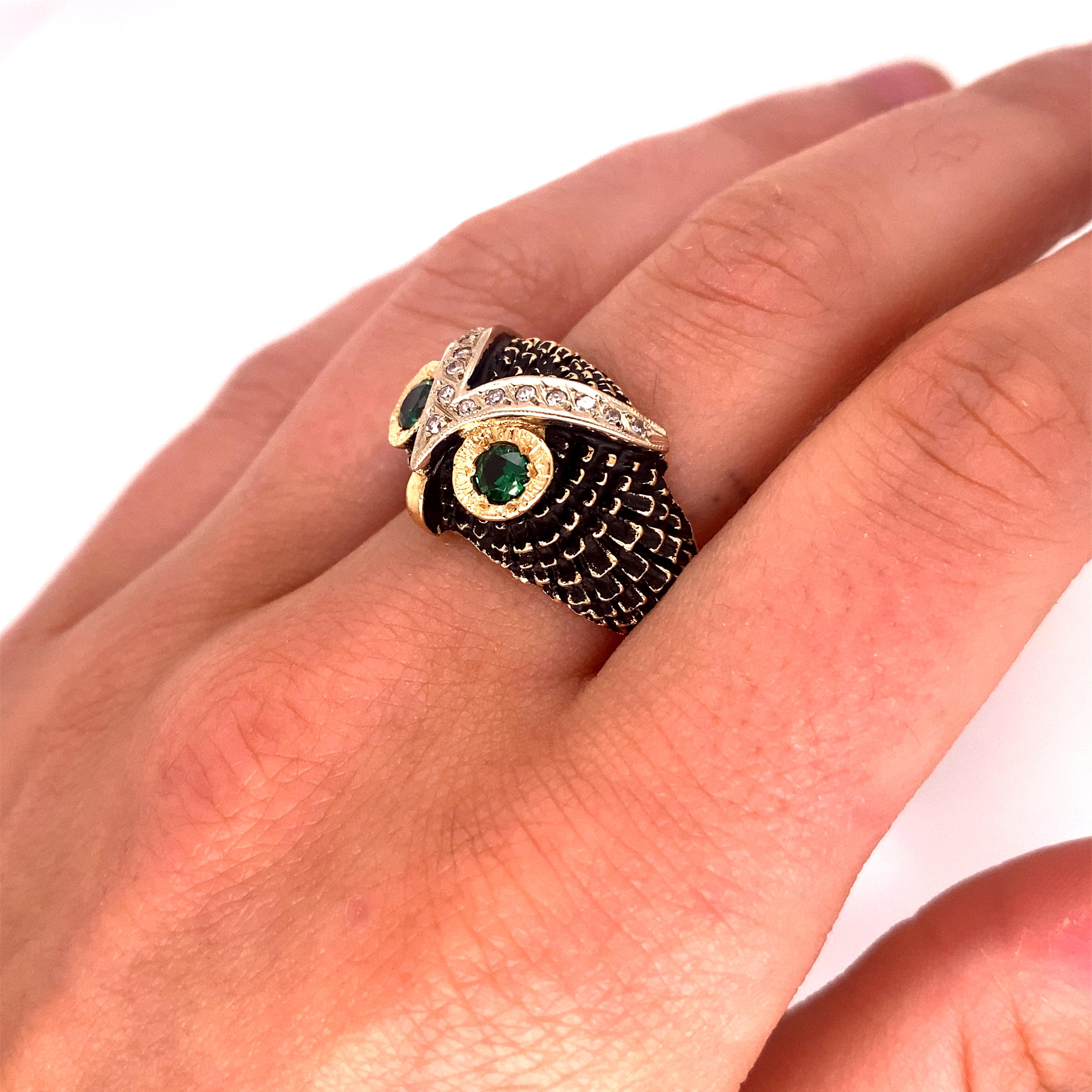 Eule-Ring, 14 Karat Gelbgold 3