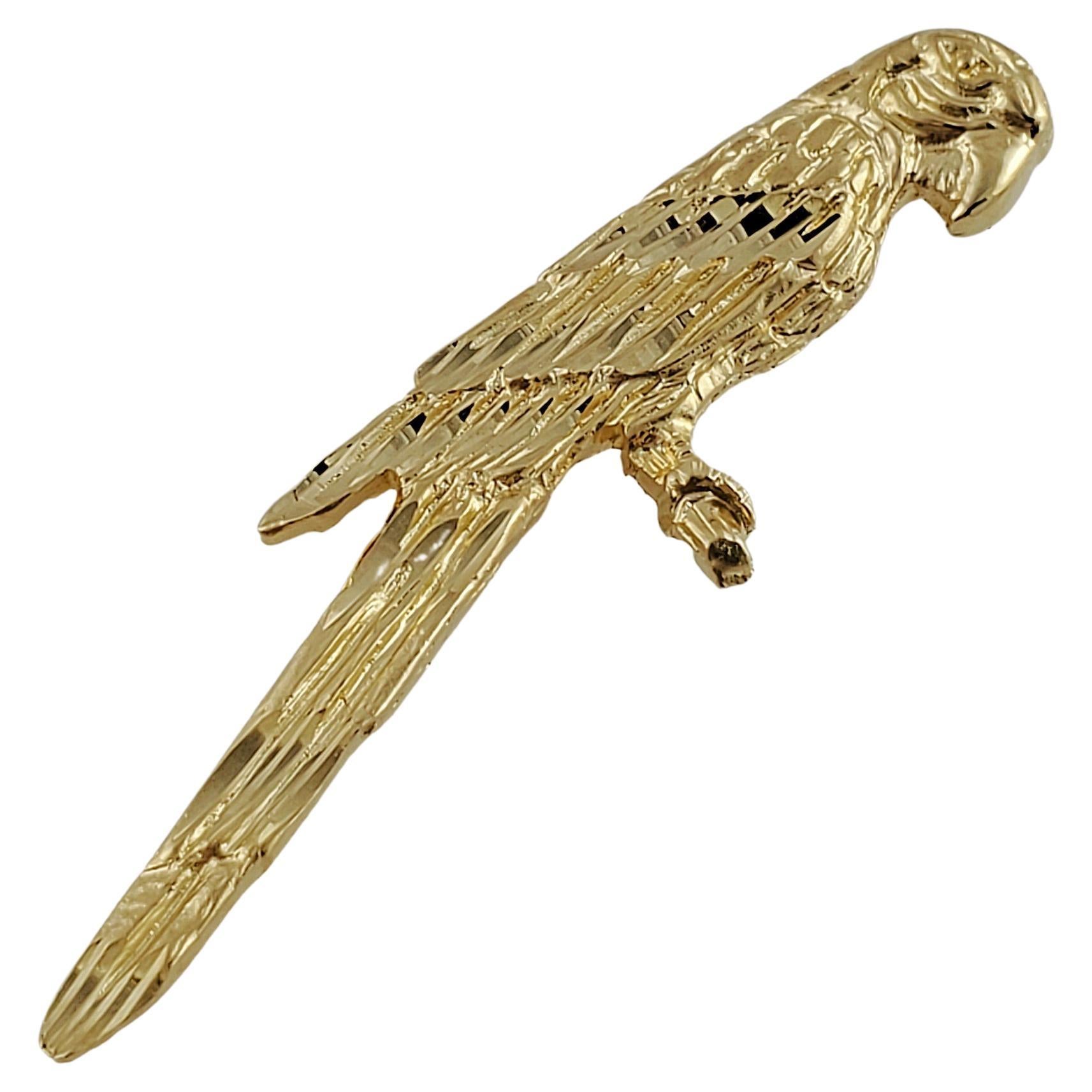 14K Yellow Gold Parrot Pendant