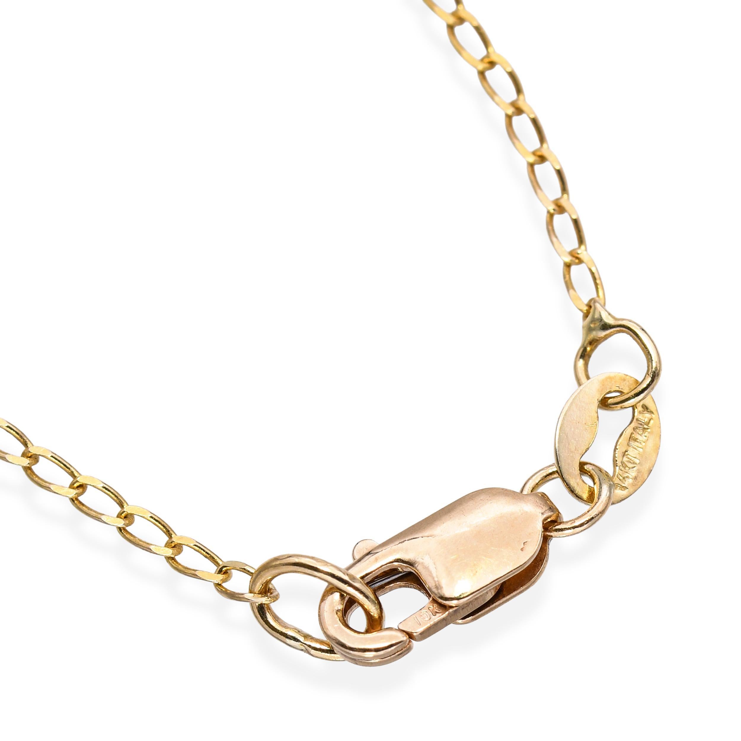 Vintage 14k Gelbgold Pavé 0,40tcw Diamant Herz Anhänger Halskette im Angebot 2