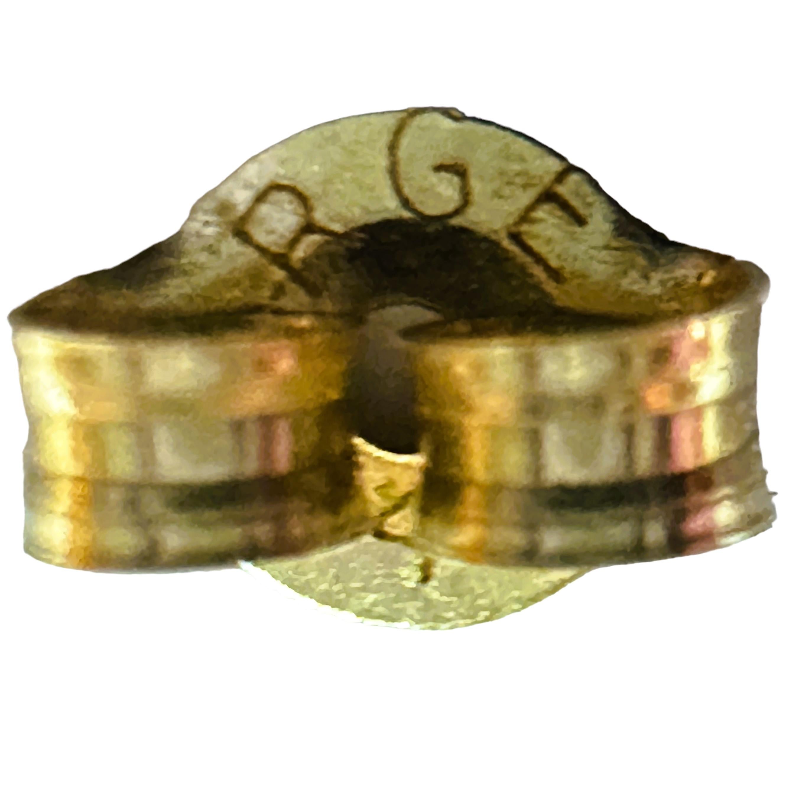 Post-Ohrringe aus 14 Karat Gelbgold mit Perlen und Diamanten Damen im Angebot