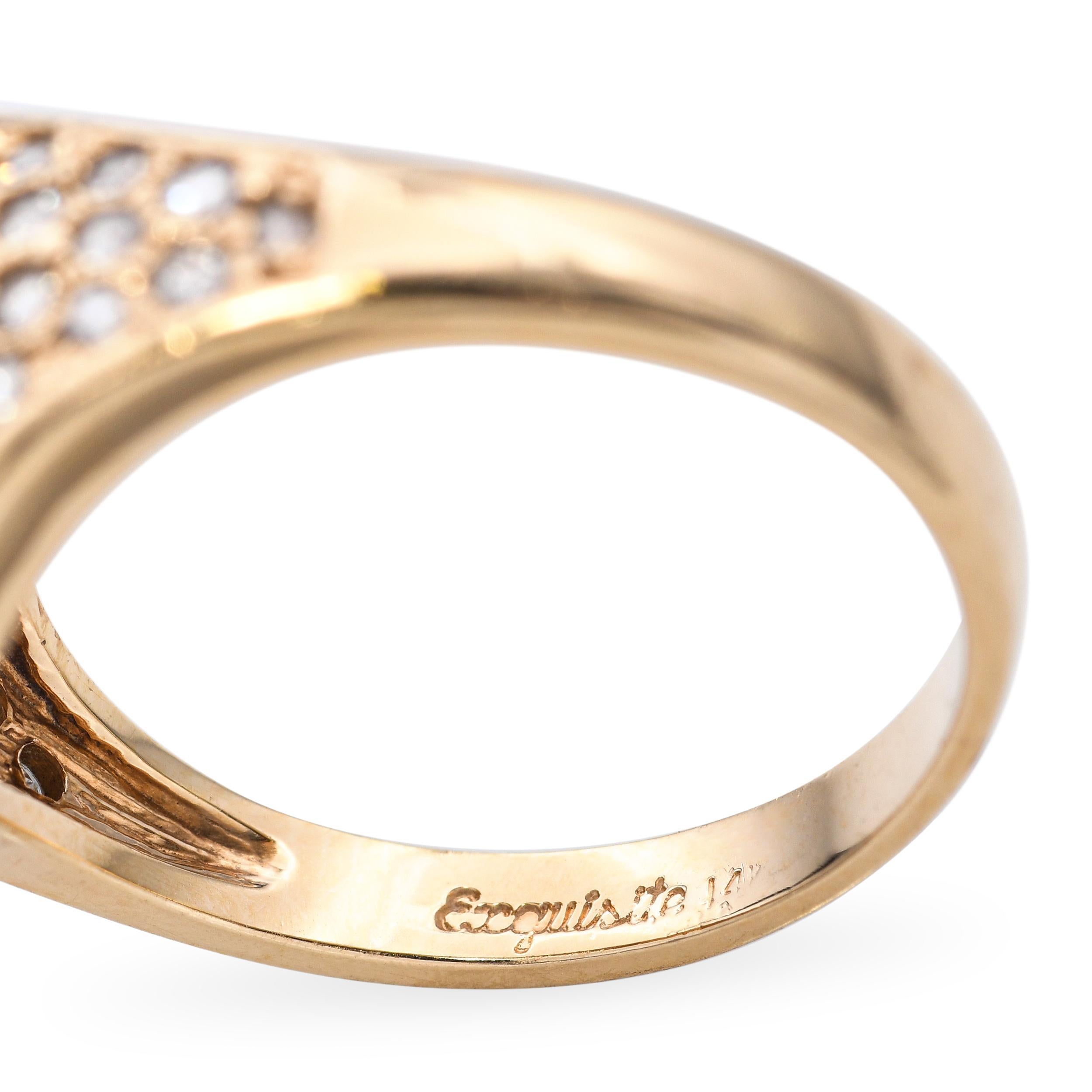 Bague vintage en or jaune 14k avec perles et diamants en vente 2