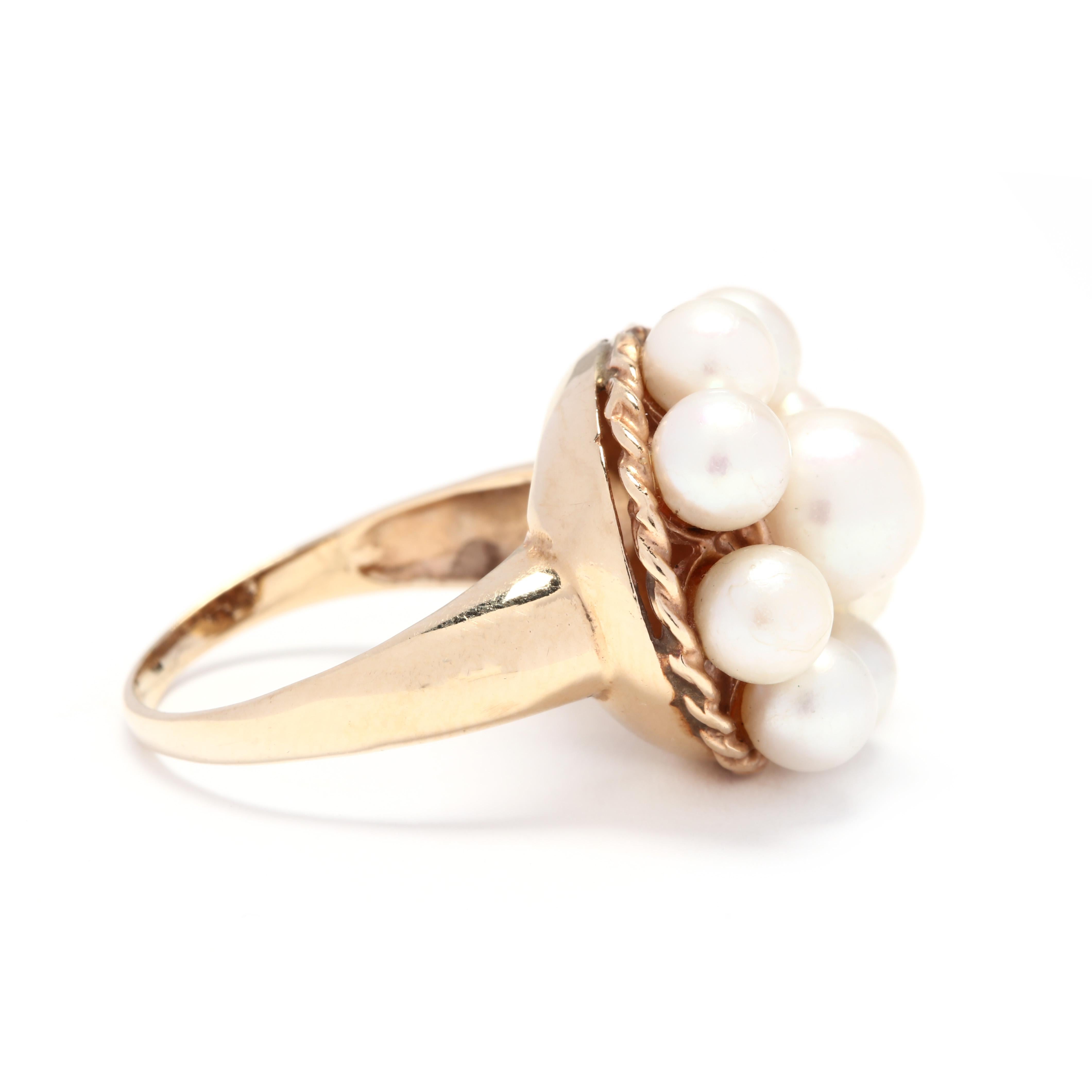 vintage pearl cluster ring