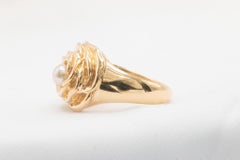 Vintage 14k Yellow Gold Pearl Ring