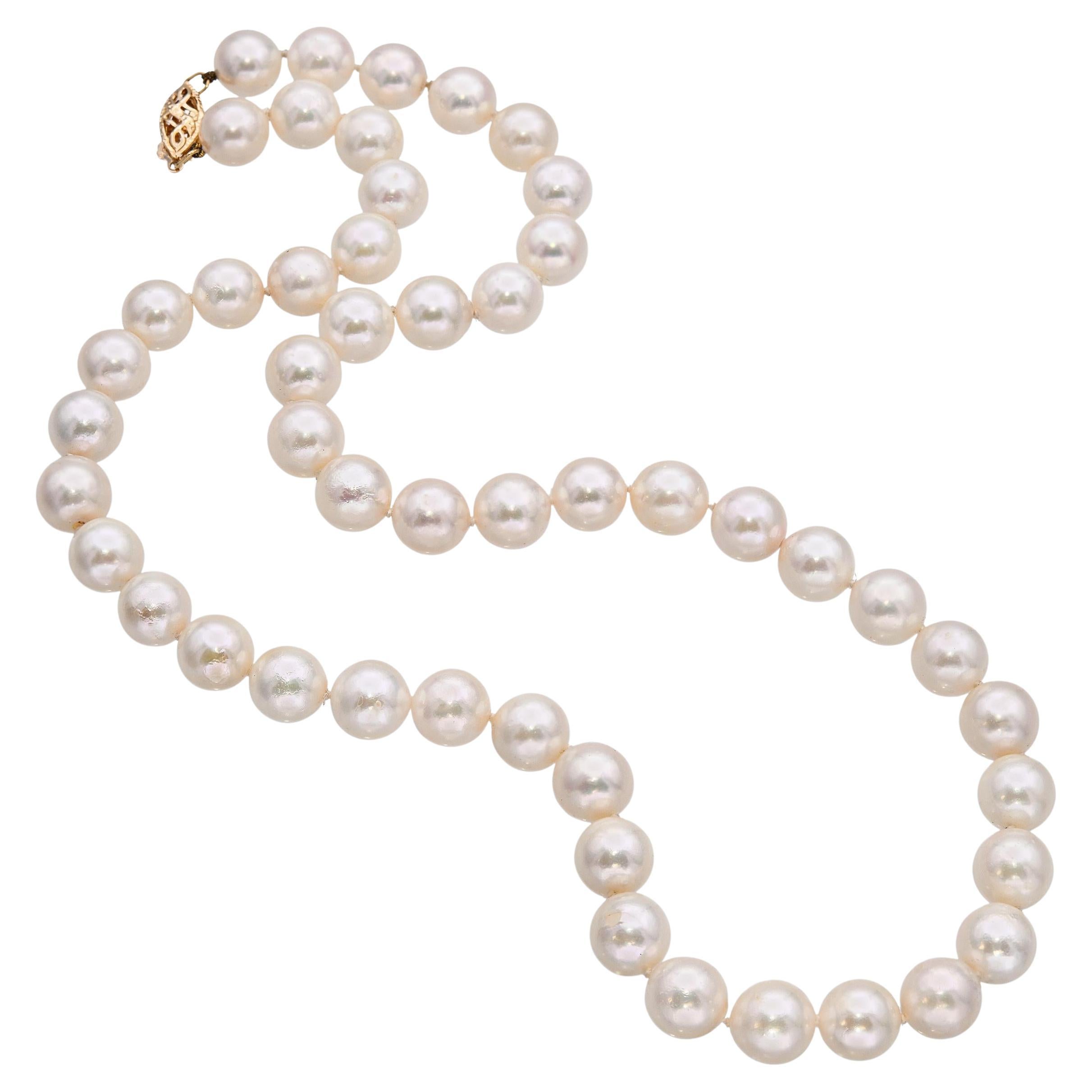 Vintage 14k Yellow Gold Pearl Strand Necklace