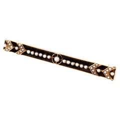 Vintage 14K Yellow Gold Pin/Brooch/Tie Bar with Pearls