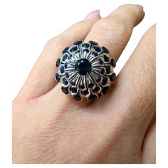 Vintage 14k Yellow Gold & Platinum Sapphire Ring