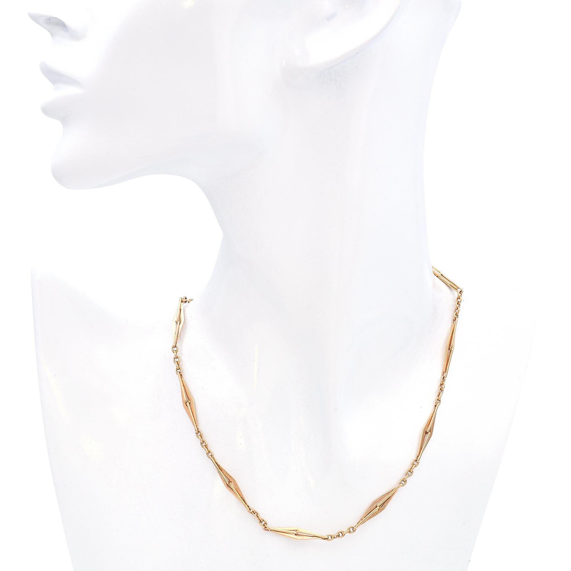 Vintage 14k Gelbgold Taschenuhr-Halskette mit Kette im Zustand „Gut“ im Angebot in New York, NY