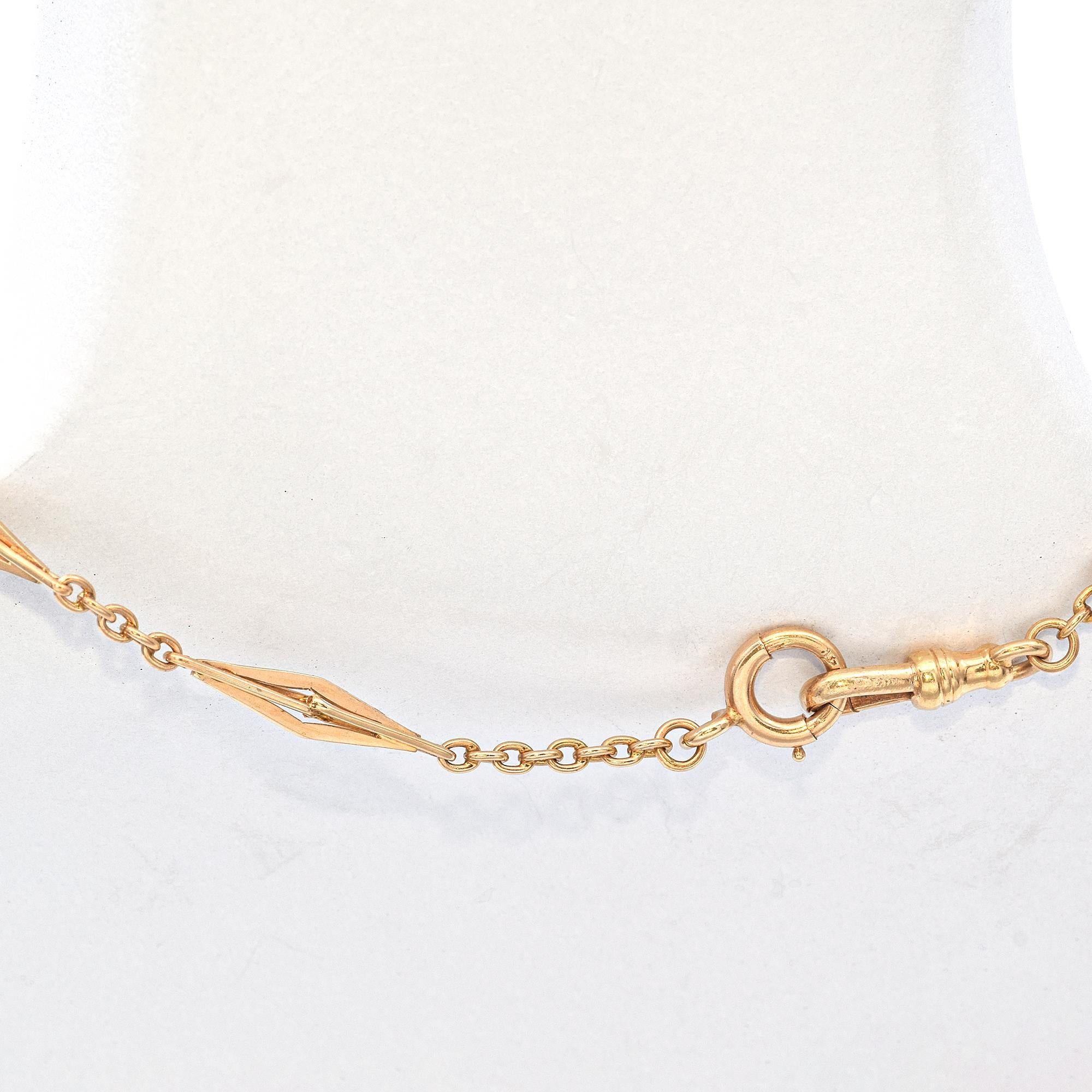 Vintage 14k Gelbgold Taschenuhr-Halskette mit Kette für Damen oder Herren im Angebot