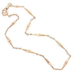 Vintage 14k Yellow Gold Pocket Watch Chain Necklace