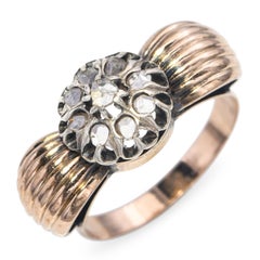 Vintage 14k Yellow Gold Polki Diamond Ring
