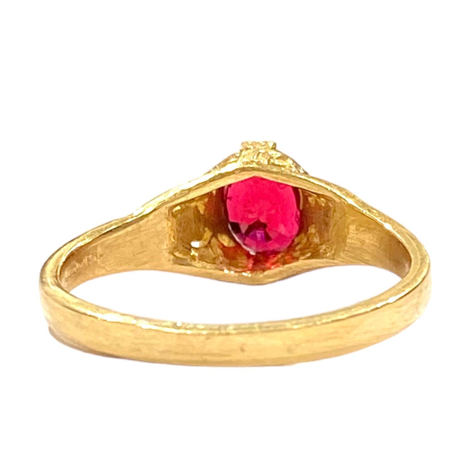 Vintage 14K Yellow Gold Red Spinel Solitaire Ring 1