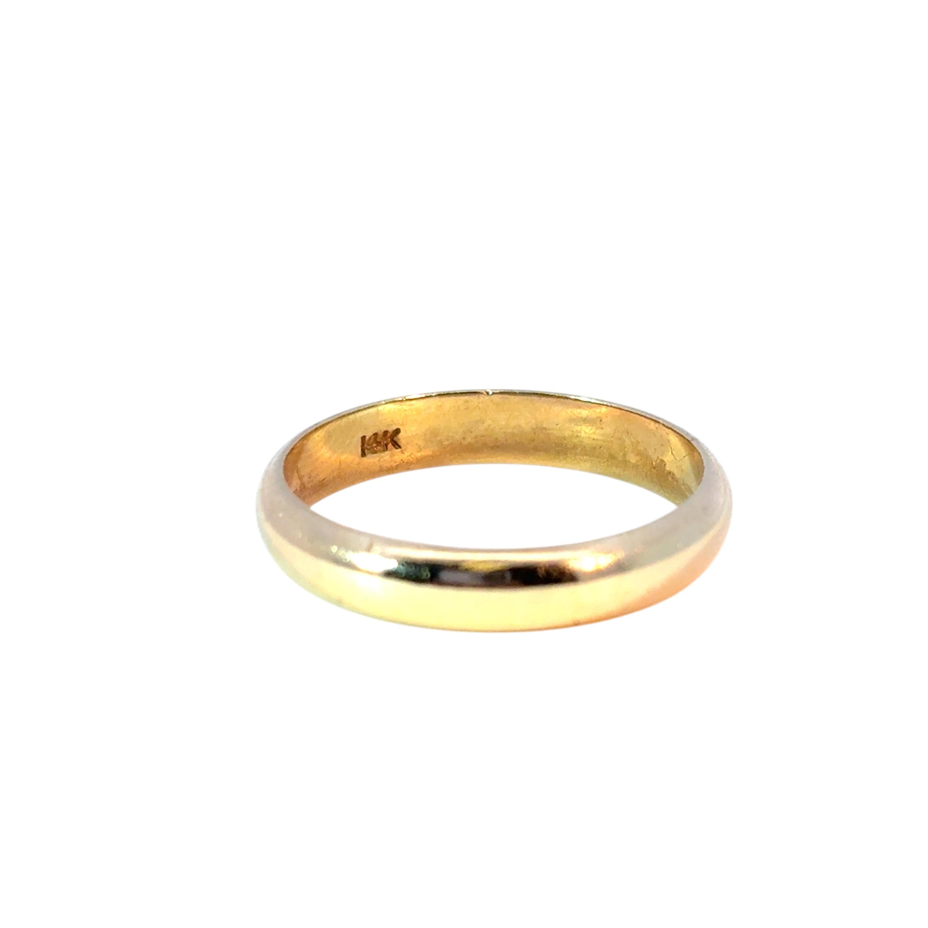 Women's or Men's Vintage 14k Yellow Gold Ring Band For Sale
