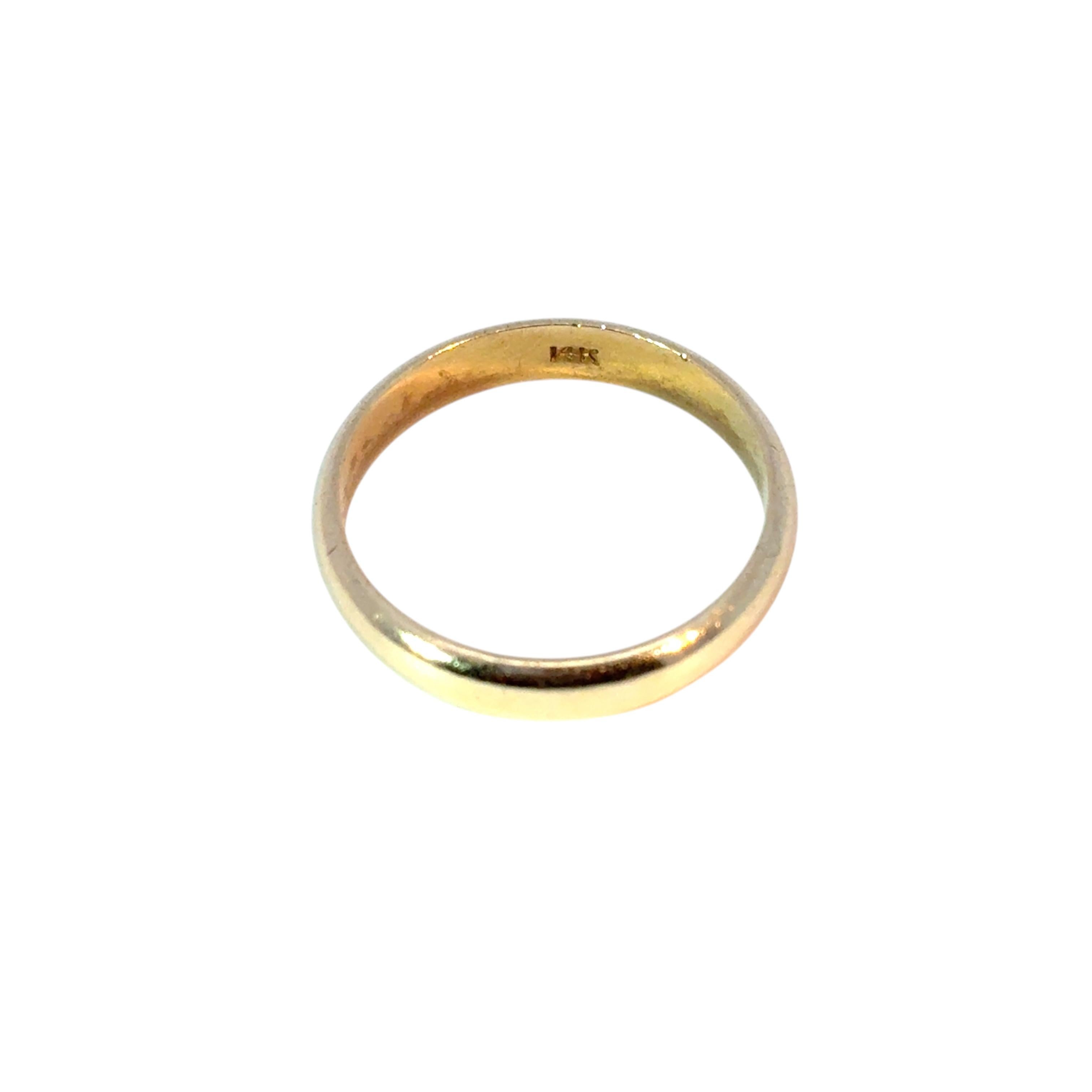 Vintage 14k Yellow Gold Ring Band For Sale 3