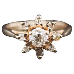 Vintage 14K Yellow Gold Ring with .50ct center Old Mine Diamond