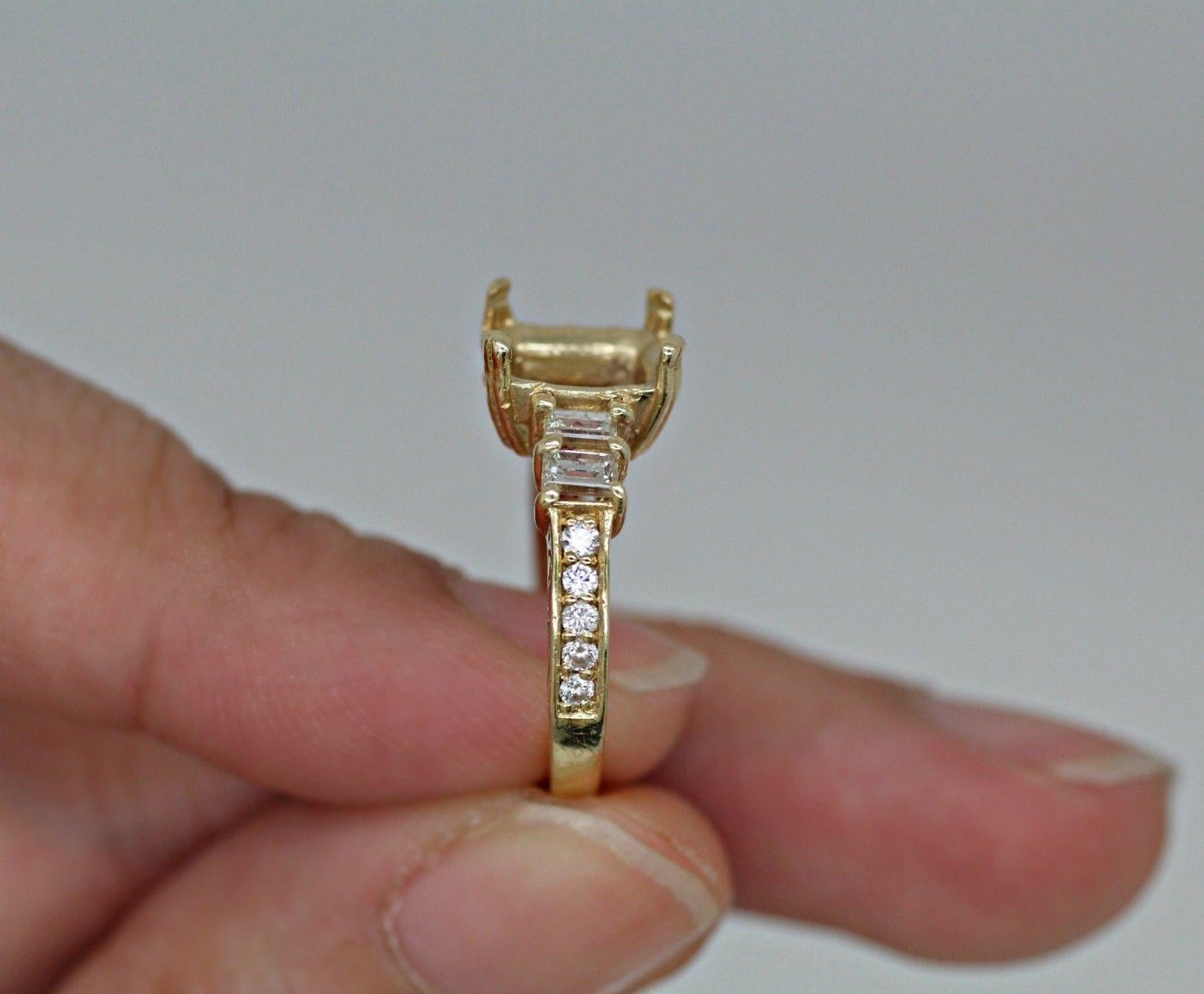 Baguette Cut Vintage 14 Karat Yellow Gold Ring with Approximately 0.45 Carat Total Weight