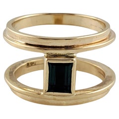 Vintage 14K Yellow Gold Ring with Blue Tourmaline Size 6.5