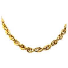 Vintage 14k Yellow Gold Rope Necklace
