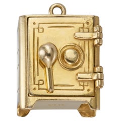 Vintage 14k Yellow Gold Safe Charm