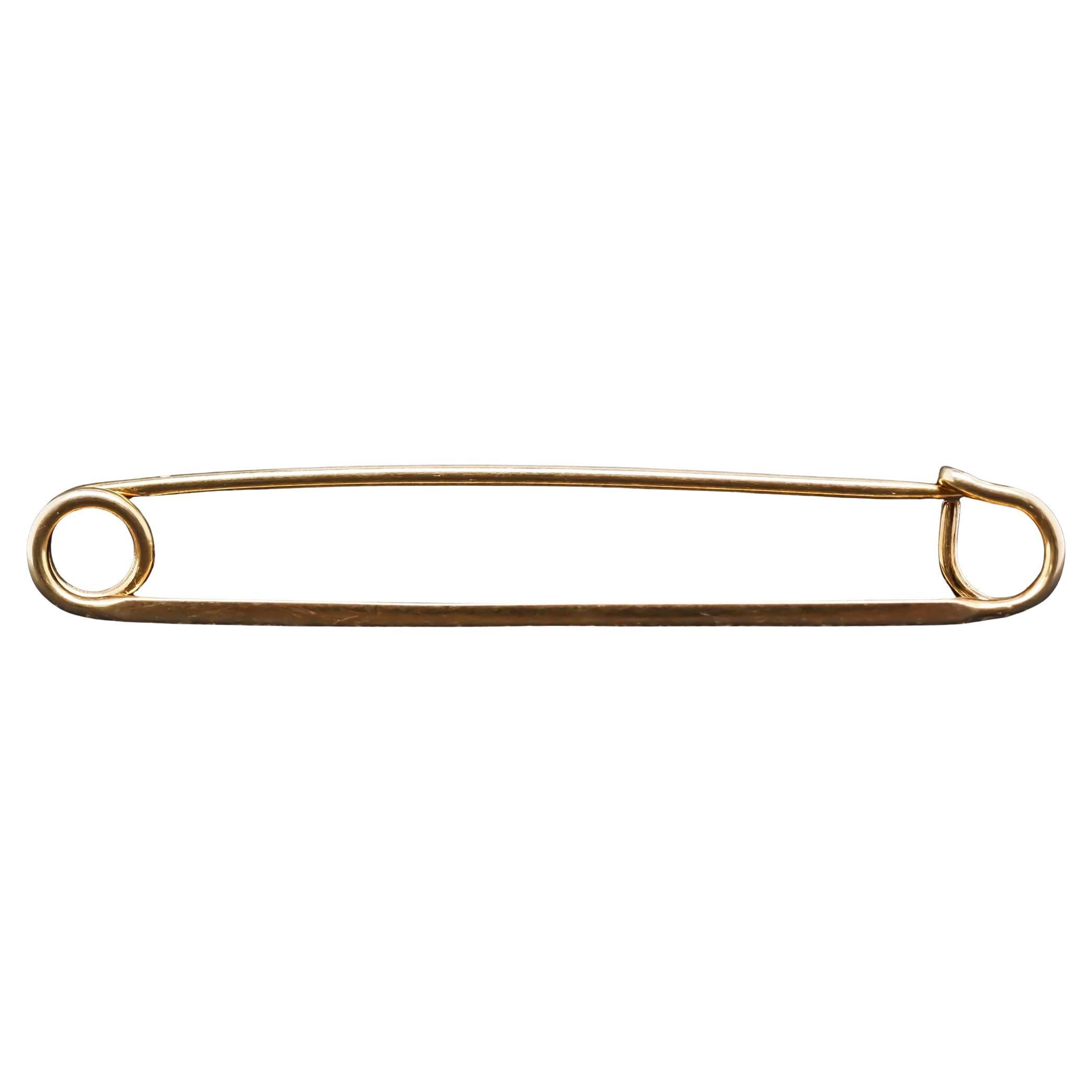 Vintage 14K Gelbgold Sicherheitsnadel Brosche