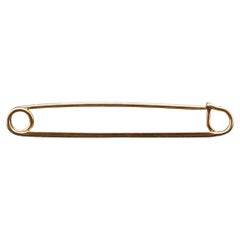 Vintage 14K Yellow Gold Safety Pin Brooch