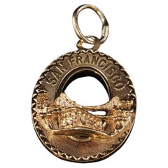 Vintage 14K Yellow Gold San Francisco Cable Car Charm Crea Fine Jewelry