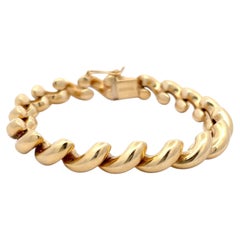 Bracelet vintage à maillons « San Marco » en or jaune 14 carats