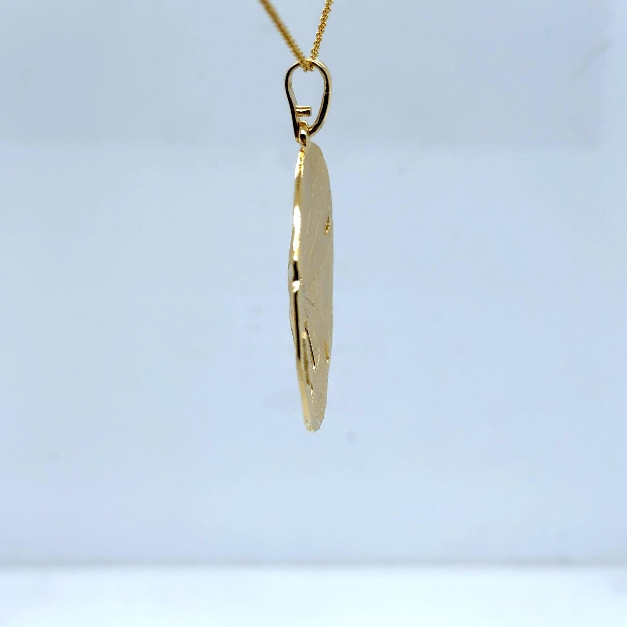 Pendentif vintage dollar des sables en or jaune 14K - inspiration nautique Bon état - En vente à Coral Gables, FL