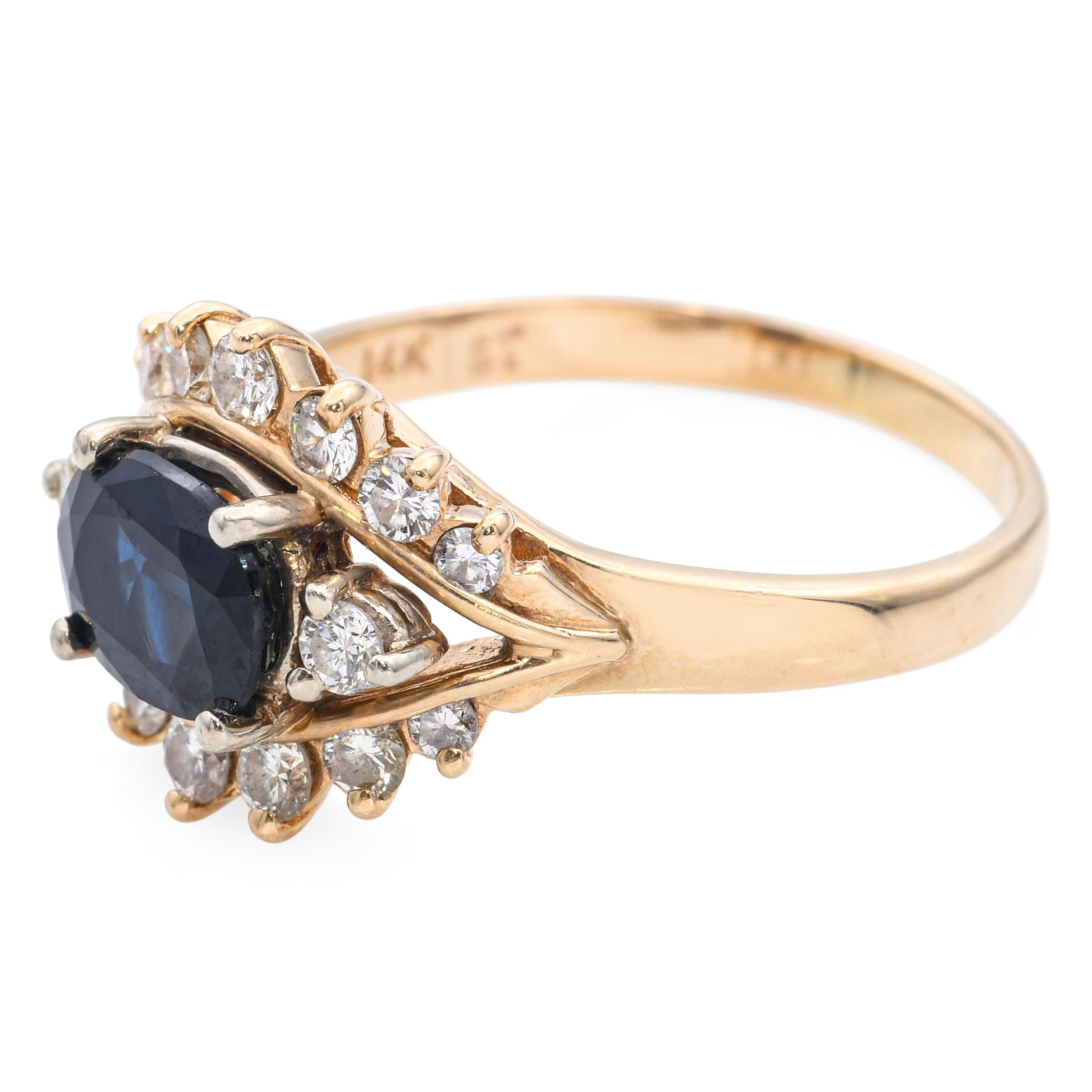 Vintage 14k Yellow Gold Sapphire and Diamond Evil Eye Statement Ring (Bague de déclaration pour l'œil du mal) Bon état - En vente à New York, NY