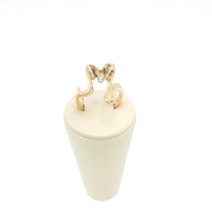 Vintage 14K Yellow Gold Sculptural Ring with 0.07ct Diamond, Size 7