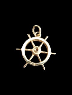 Vintage 14K Yellow Gold "Ship's Wheel" Pendant - Bahamas - Circa 1940