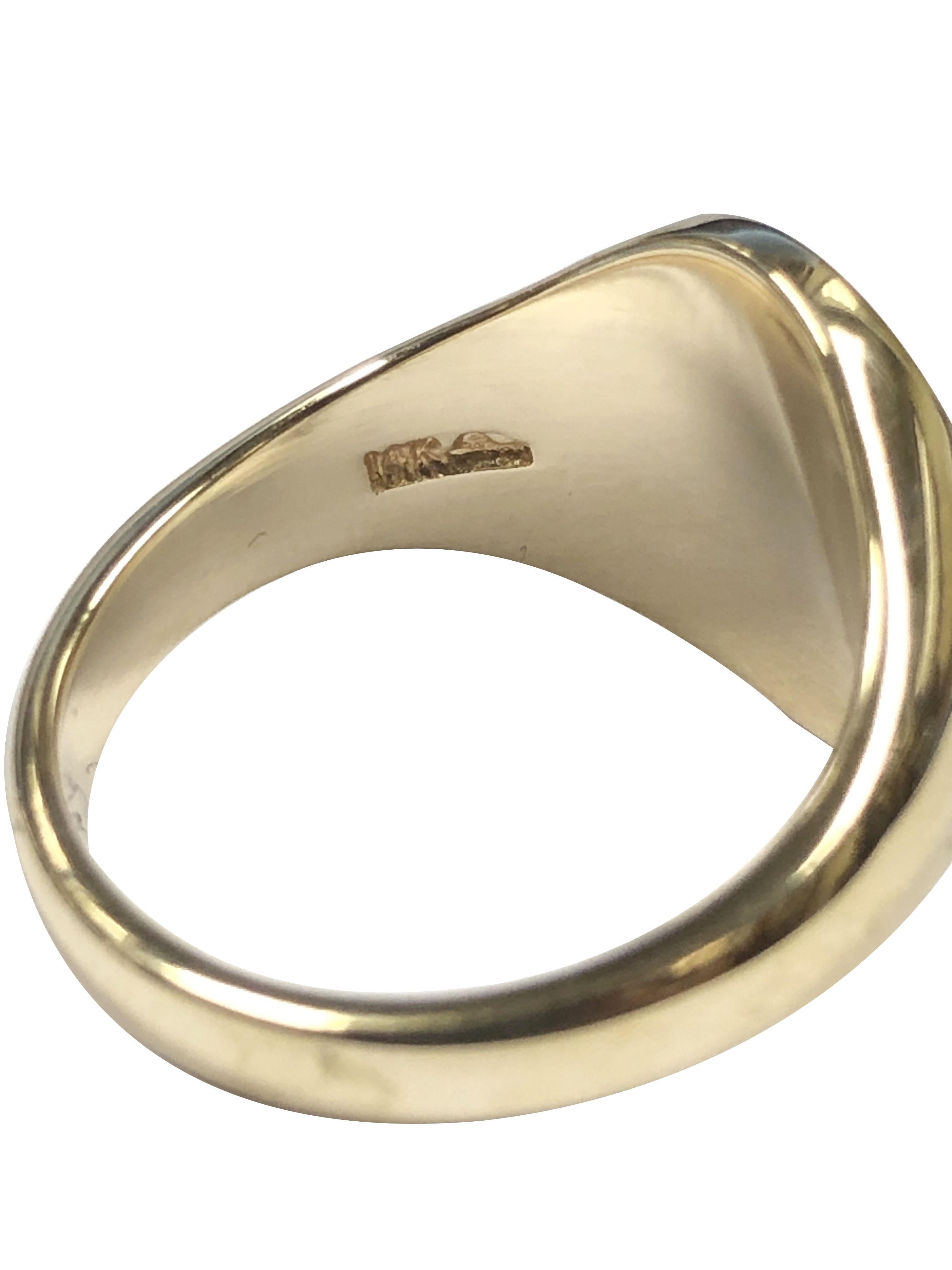 Bague de chevalière vintage en or jaune 14k Unisexe en vente