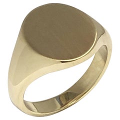 Anello Signet d'epoca in oro giallo 14k