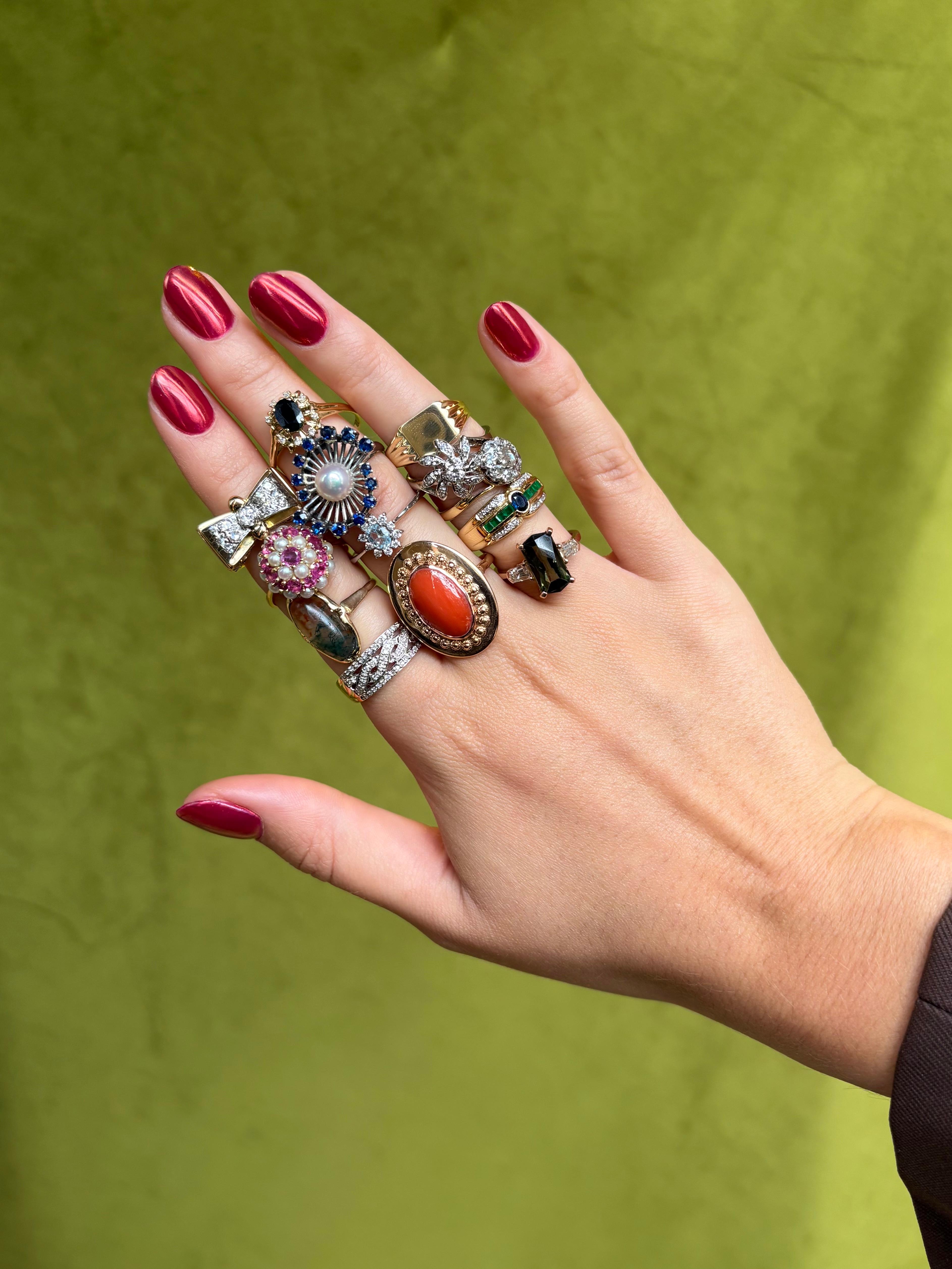 Vintage 14K Gelbgold Siegelring, stapelbar täglich gravierbarer Ring Größe 7,5 im Angebot 5