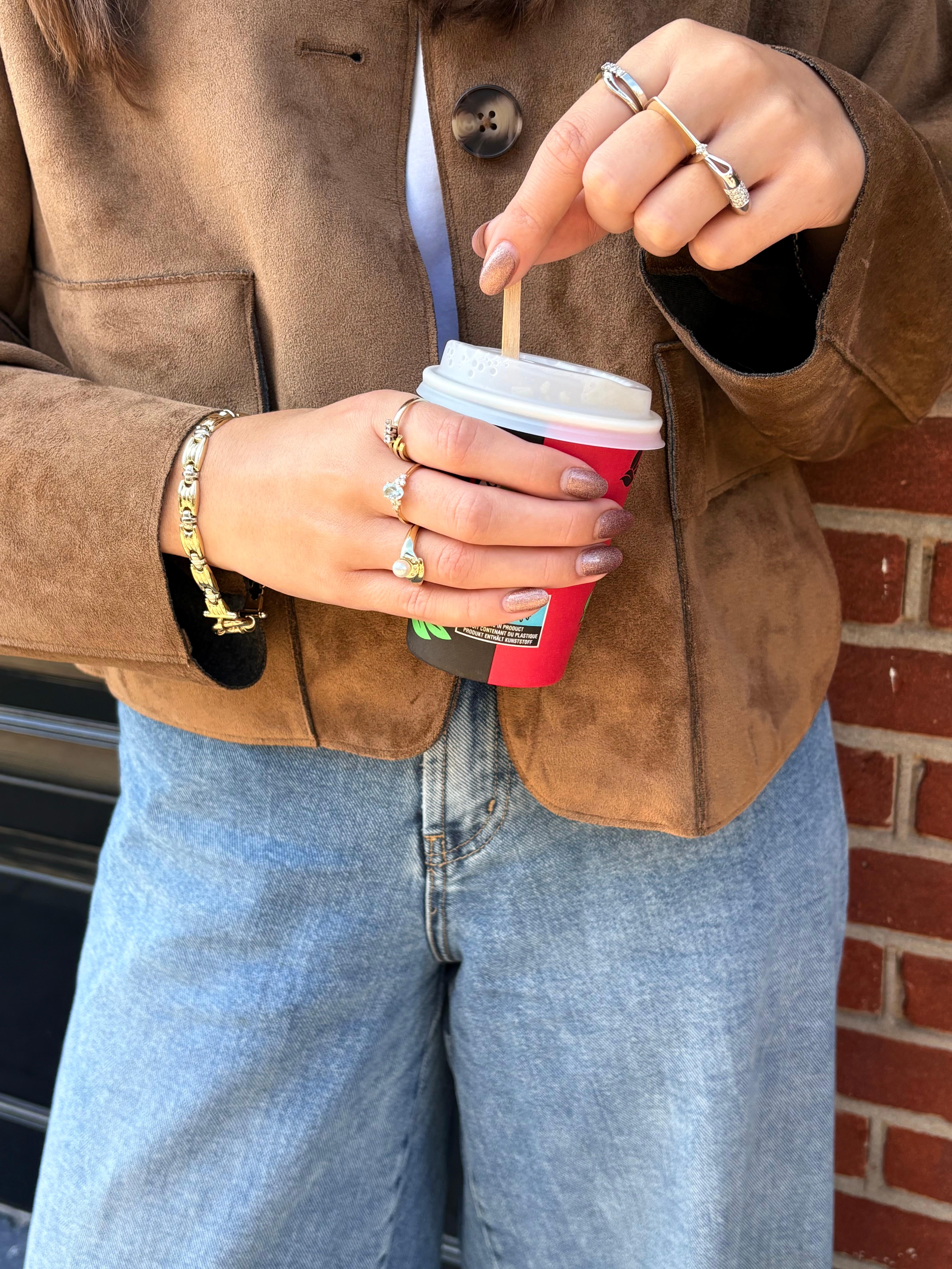 Vintage 14K Gelbgold Siegelring, stapelbar täglich gravierbarer Ring Größe 7,5 im Angebot 4