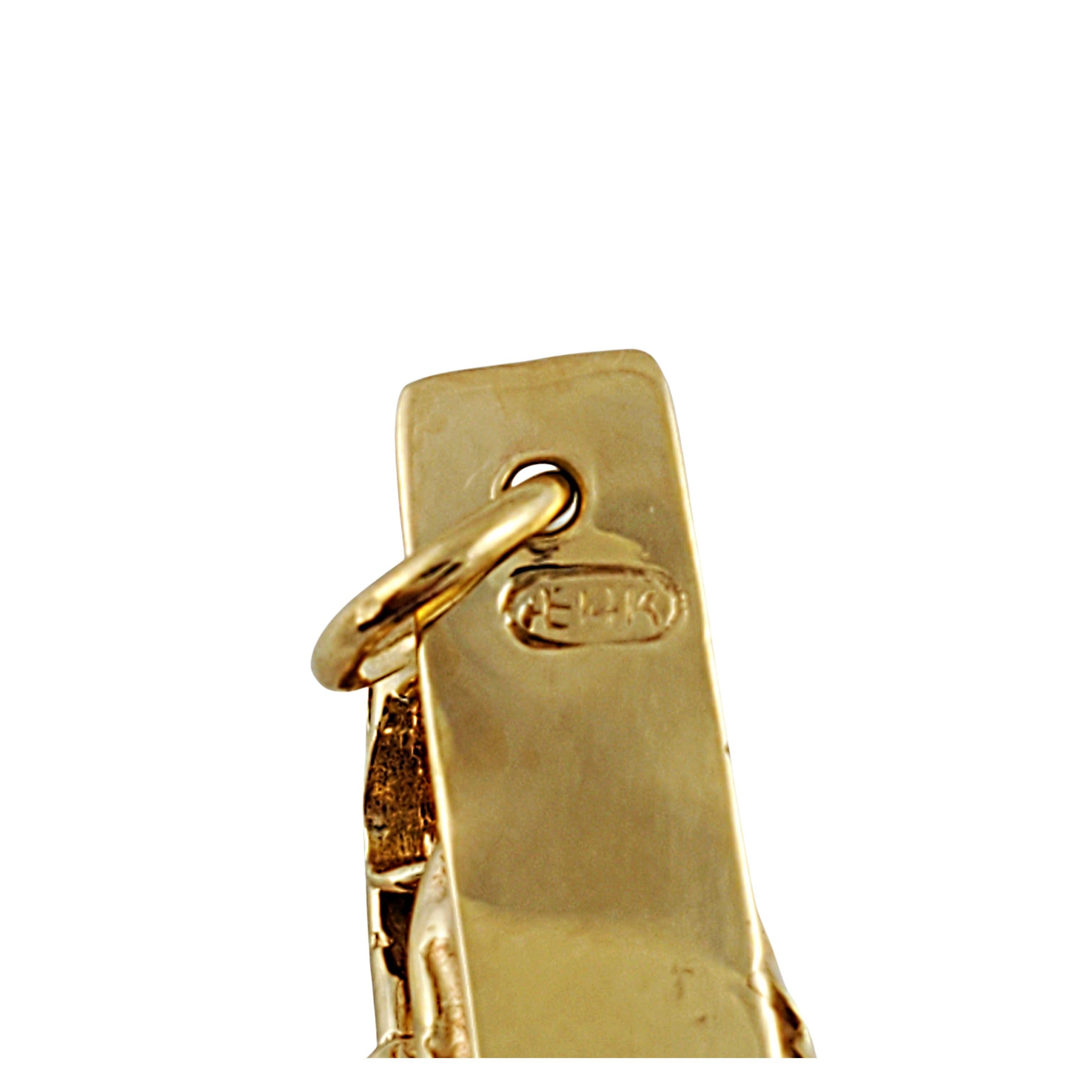 Women's 14K Yellow Gold Ski and Boot Charm For Sale