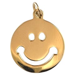 Vintage 14K Yellow Gold Smiley Face Charm #16881