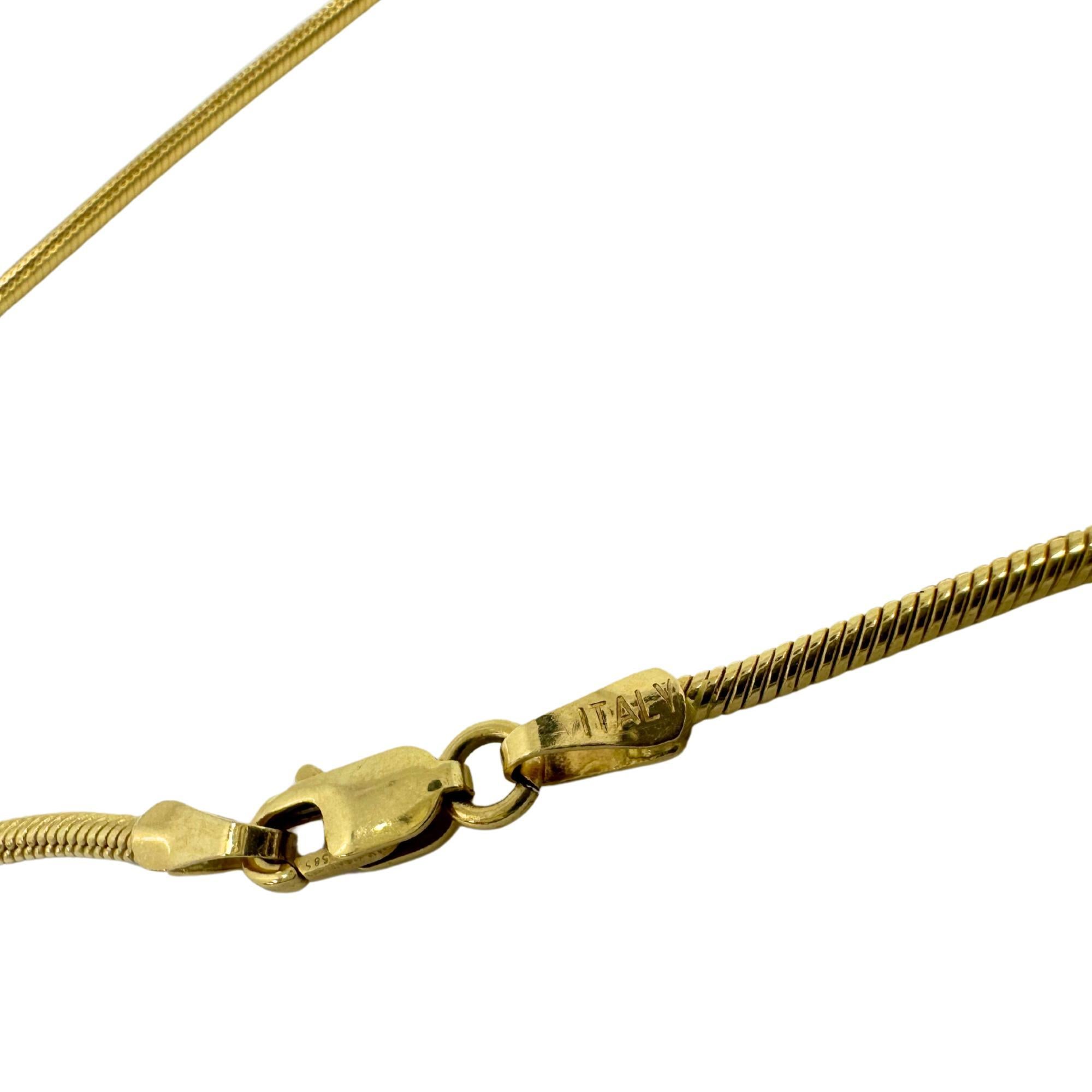 Chaîne serpent vintage en or jaune 14K - 36 pouces en vente 7