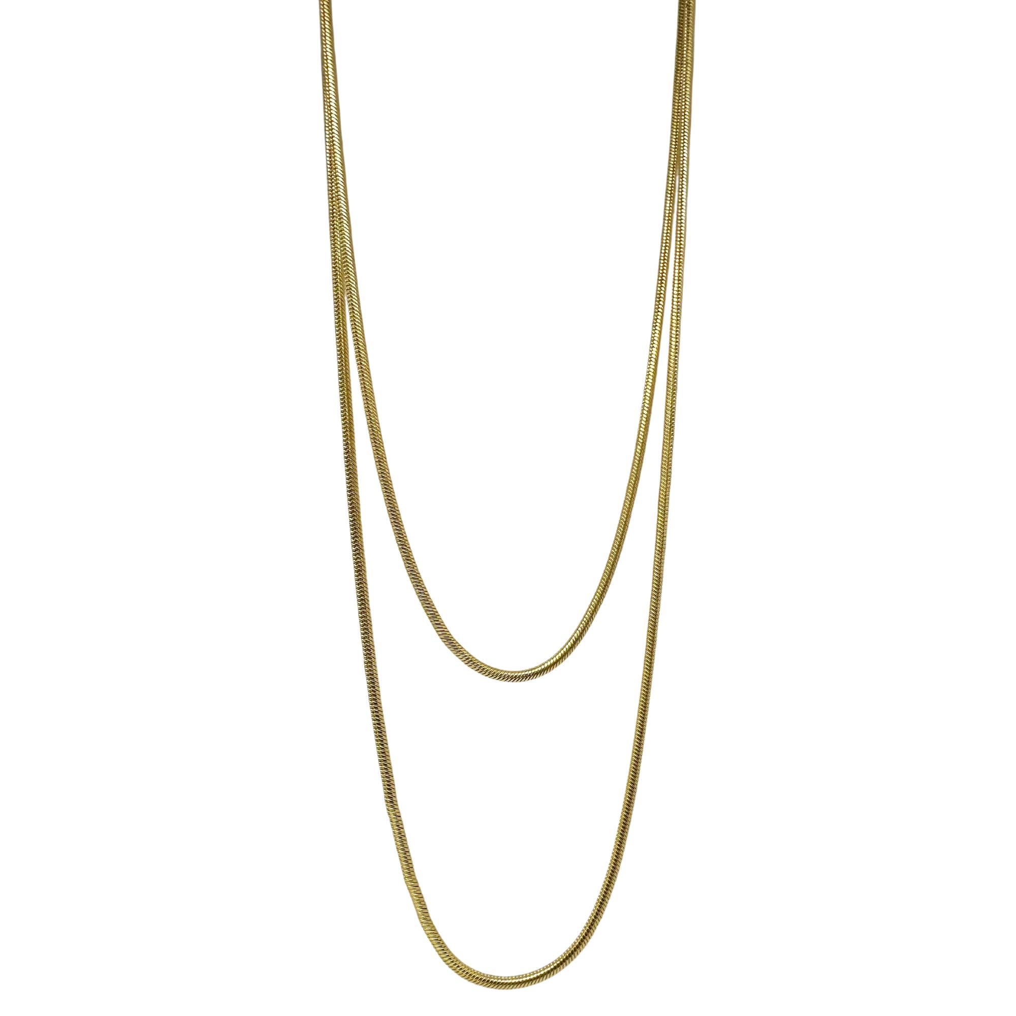 Chaîne serpent vintage en or jaune 14K - 36 pouces en vente 1