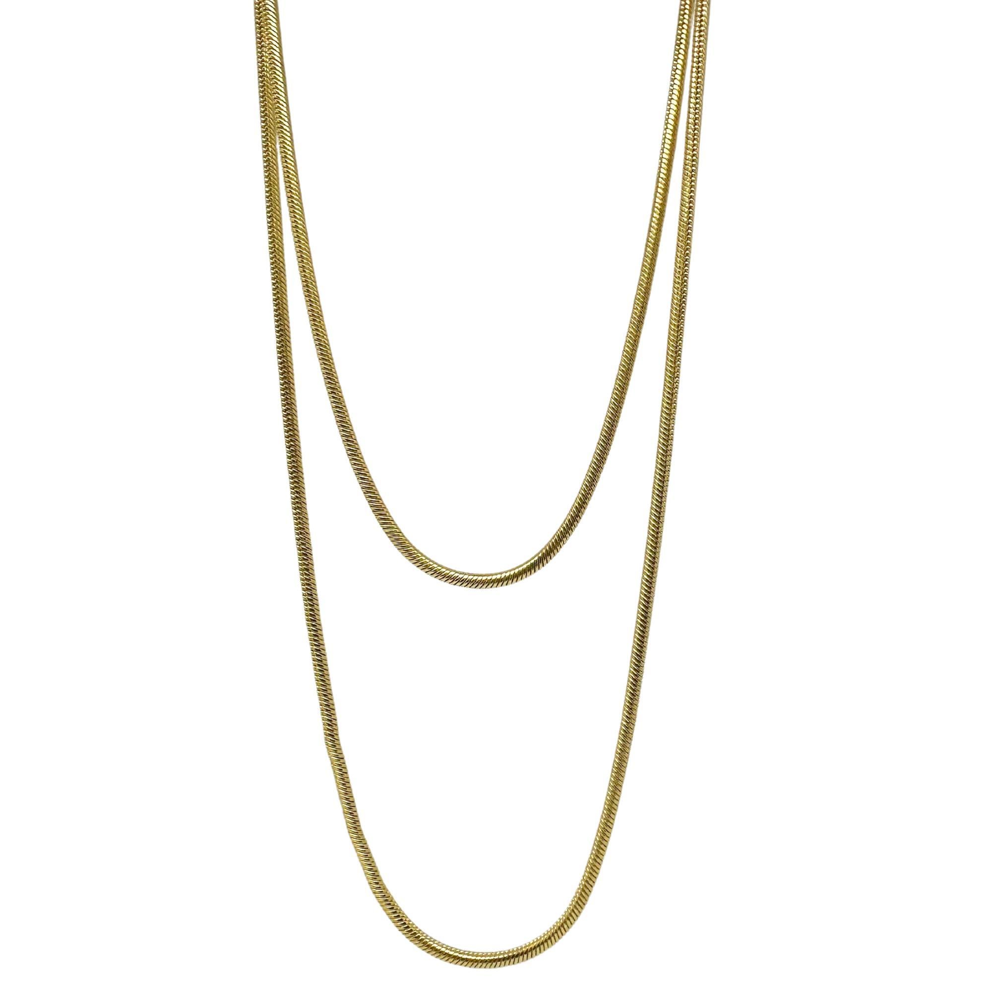Chaîne serpent vintage en or jaune 14K - 36 pouces en vente 2