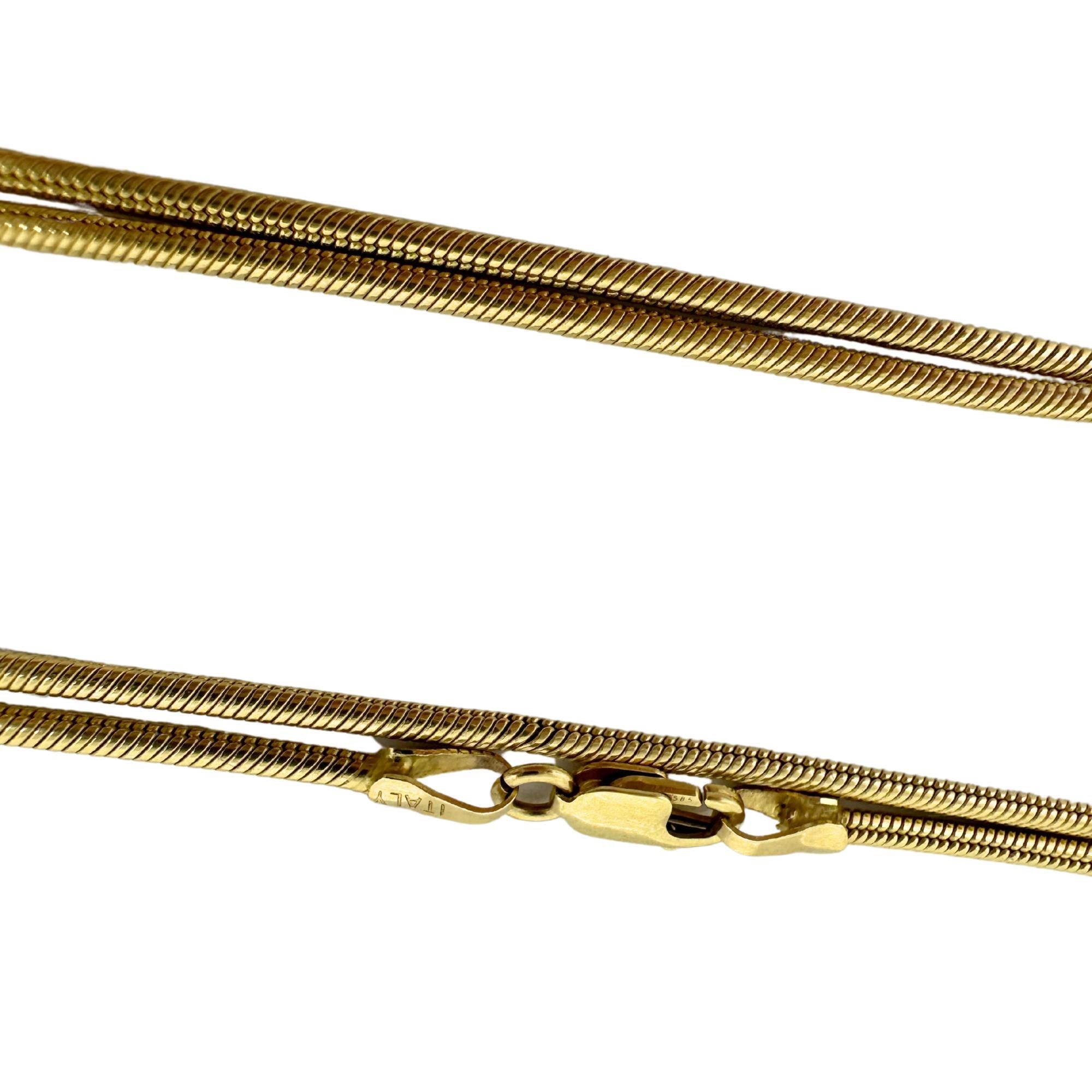 Chaîne serpent vintage en or jaune 14K - 36 pouces en vente 3