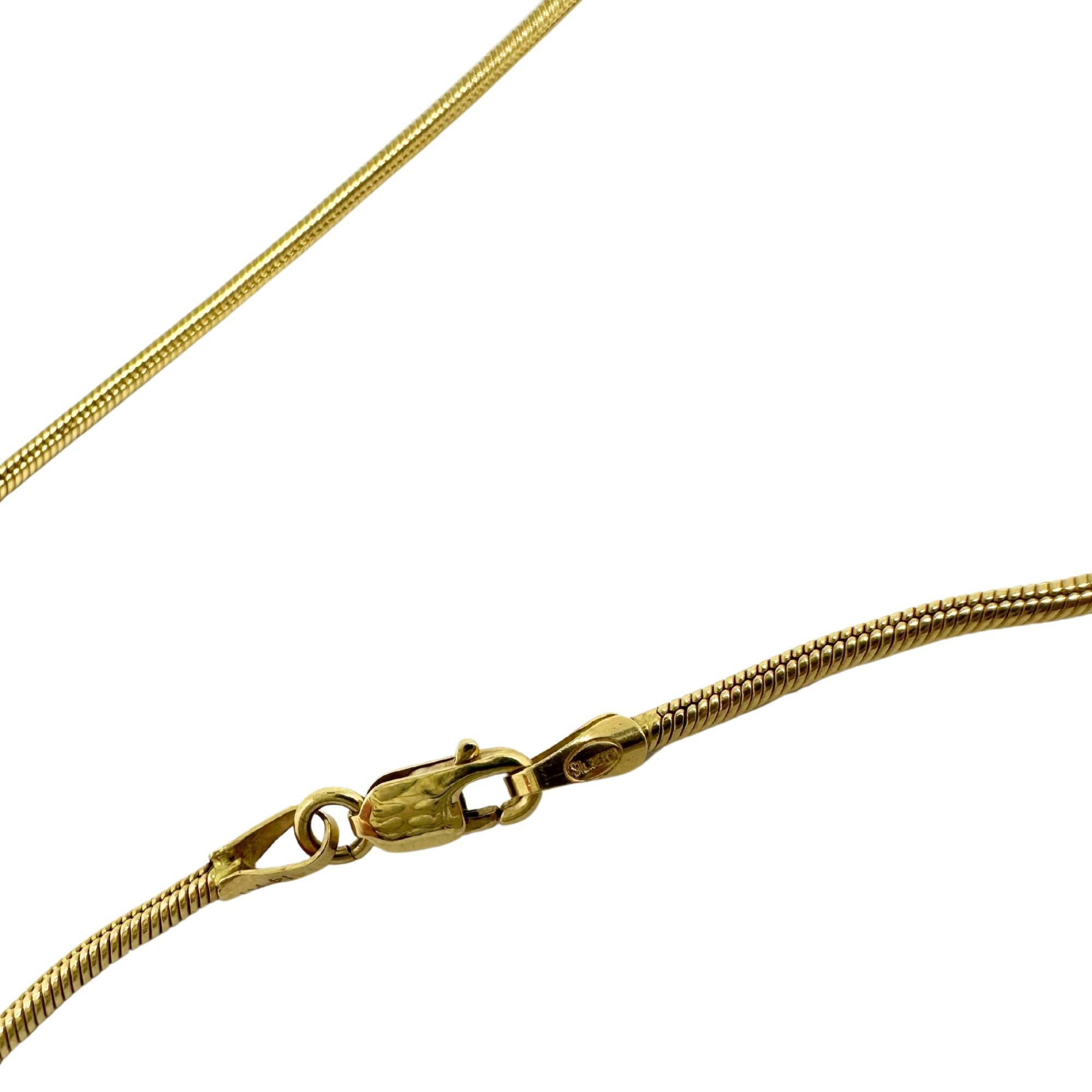 Chaîne serpent vintage en or jaune 14K - 36 pouces en vente 4