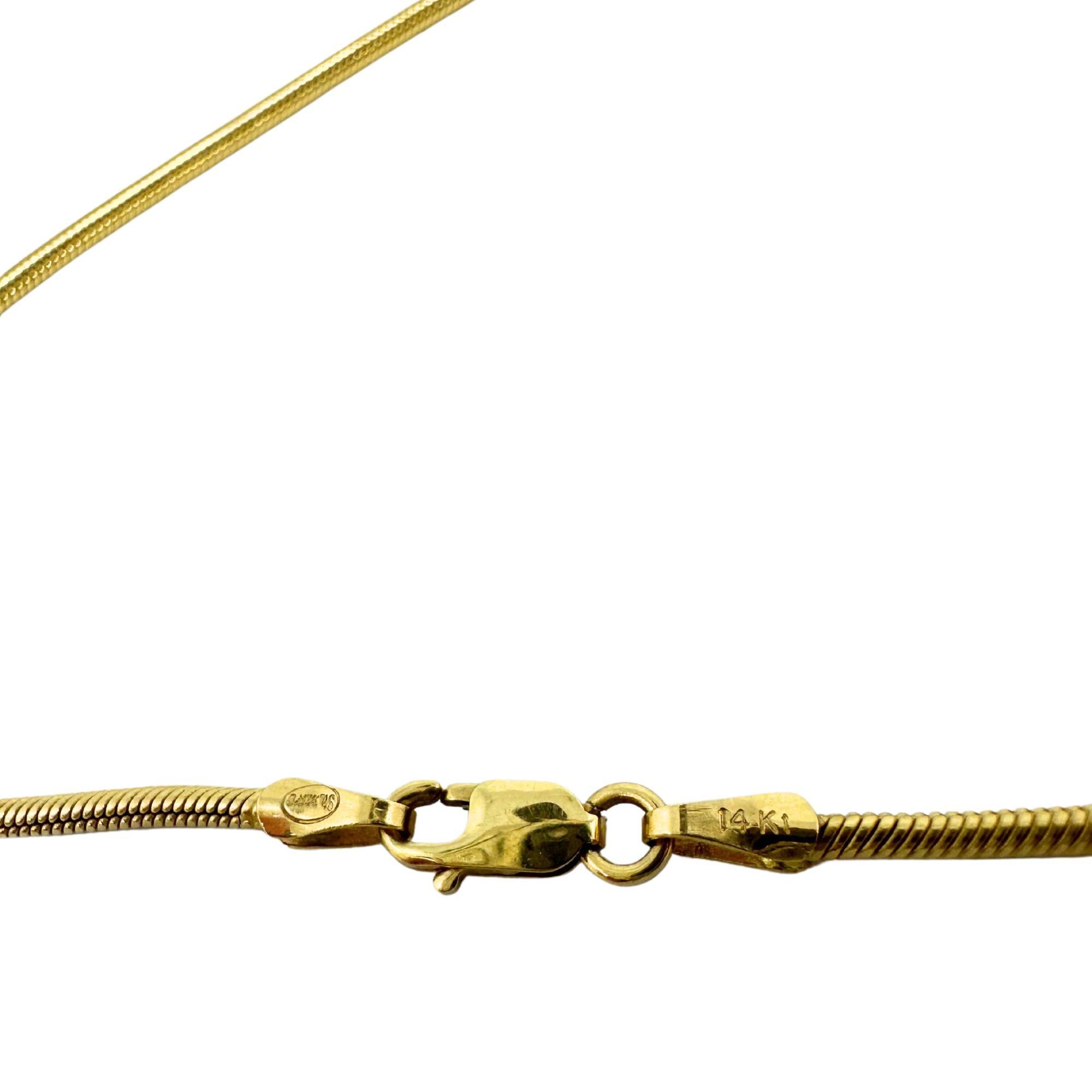 Chaîne serpent vintage en or jaune 14K - 36 pouces en vente 5