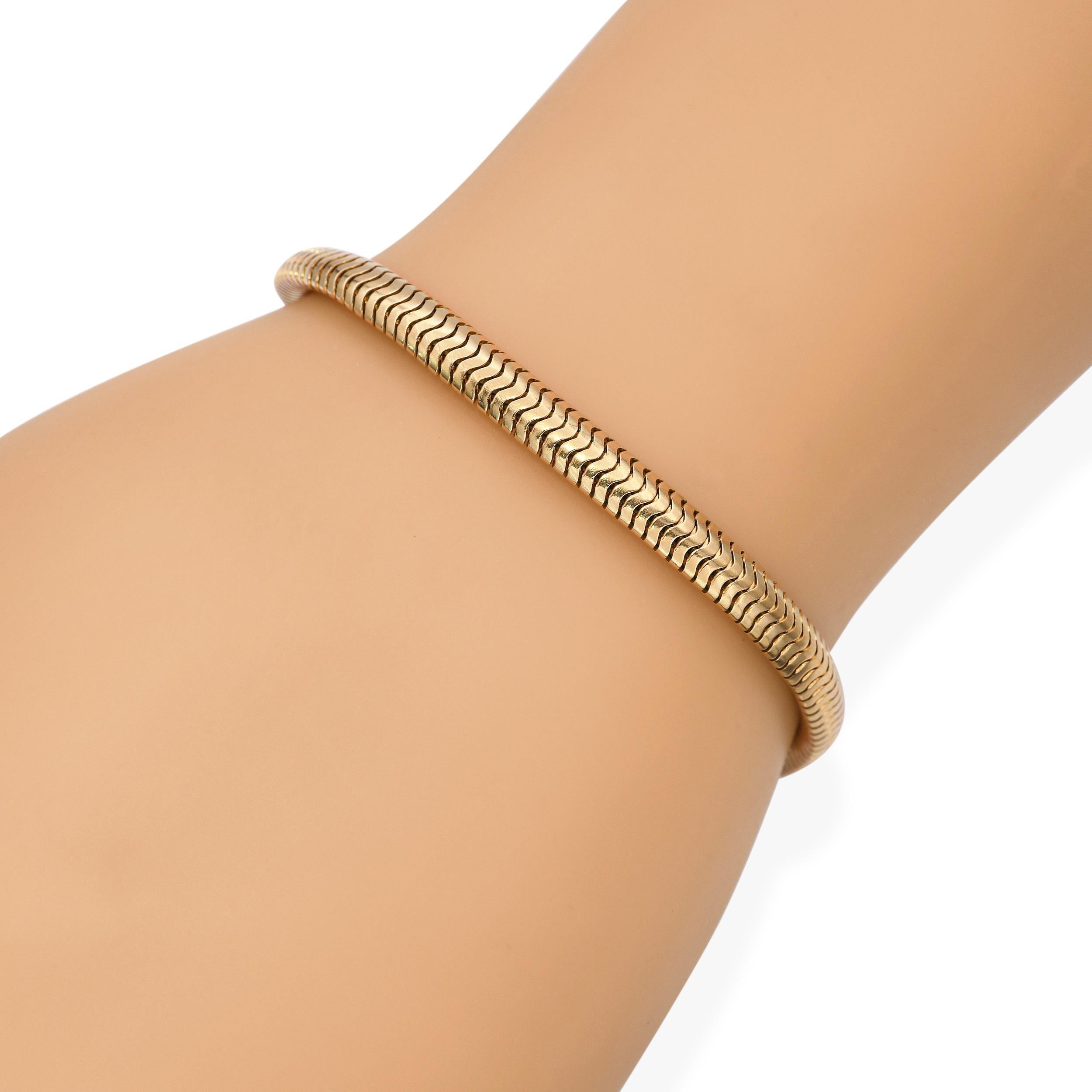 Bracciale a catena a serpente in oro giallo 14k vintage In condizioni buone in vendita a New York, NY