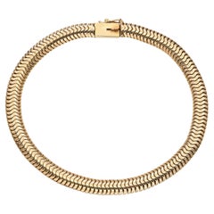 Bracciale a catena a serpente in oro giallo 14k vintage