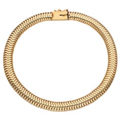Bracciale a catena a serpente in oro giallo 14k vintage
