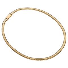 Vintage By, collana con catena a serpente in oro giallo 14 carati