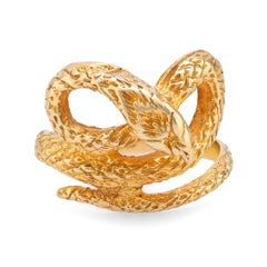 Anello a serpente in oro giallo 14k vintage