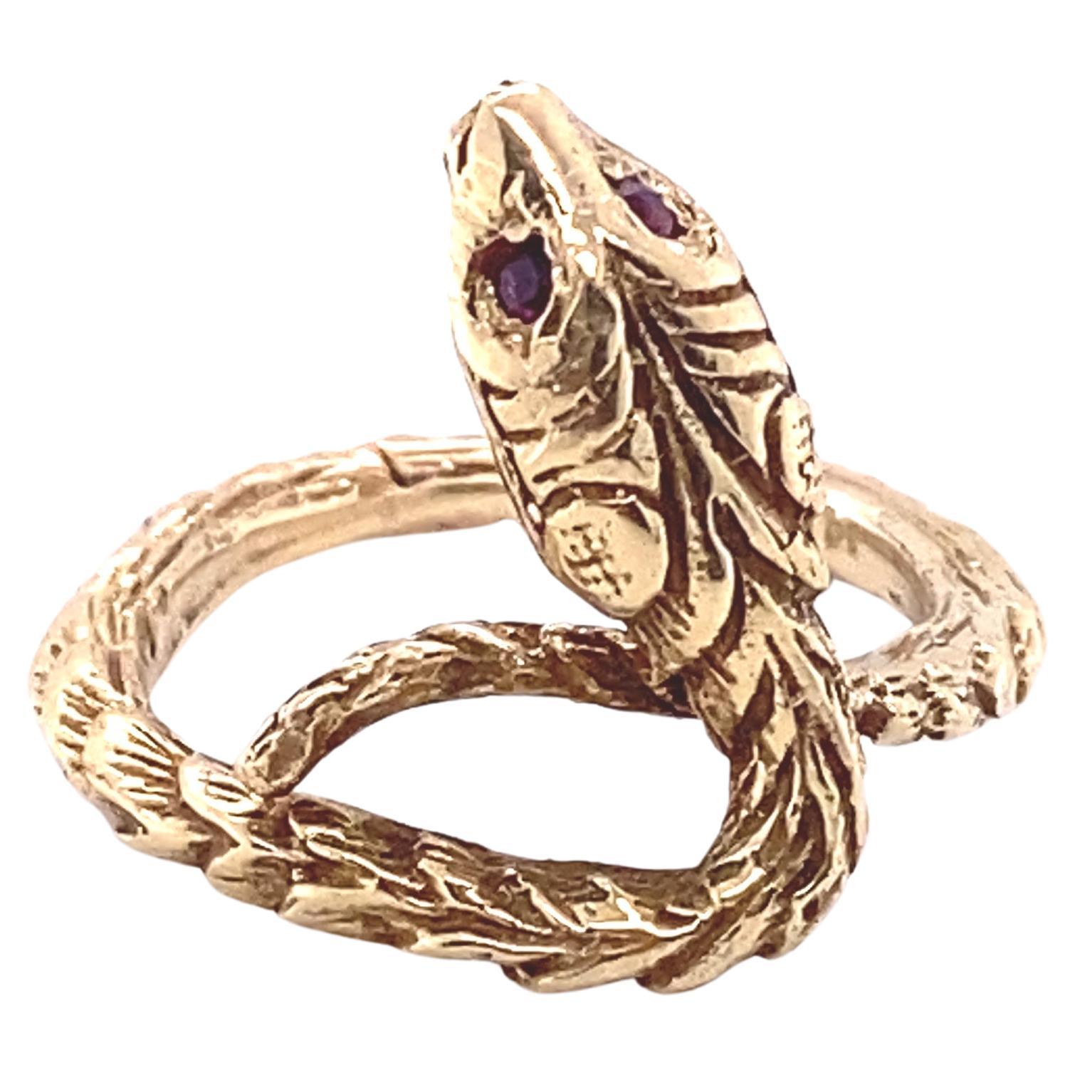 Antique Gold Snake Ring with Ruby Eyes at 1stDibs | gold snake ring ...