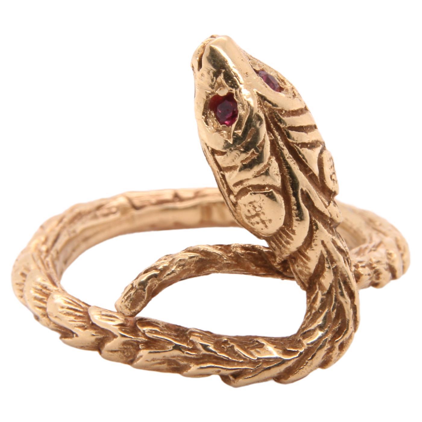 Gold Snake Ring with Emerald Eyes at 1stDibs gold snake ring with