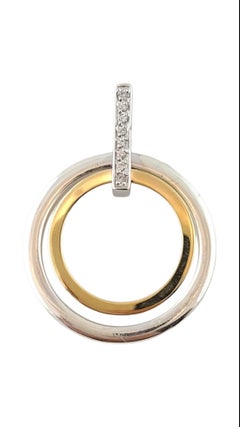Vintage 14K Yellow Gold & Sterling Silver Diamond Pendant #15201